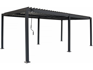 Pérgula bioclimática autoportante de alumínio "Kensington" - 3 x 6 m - Cinzento