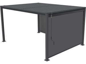 Pérgola bioclimática com 2 persianas de aço galvanizado "Howard" - 3 x 4 m - Cinza