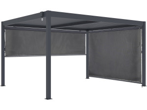 Pérgola bioclimática com 2 toldos de alumínio "Windsor" - 3 x 4 m - Cinzento
