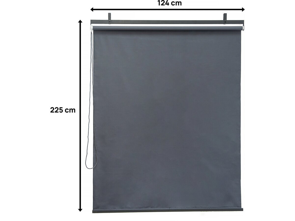 Conjunto de 3 persianas metálicas retráteis - 124,5 x 225 cm - Antracite