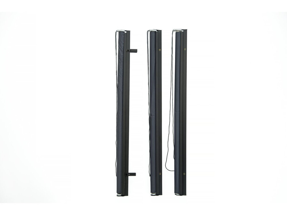 Conjunto de 3 persianas metálicas retráteis - 124,5 x 225 cm - Antracite