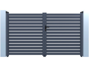 Portão em alumínio semi-aberto "Julien" - 300 x 140 cm - Cinza