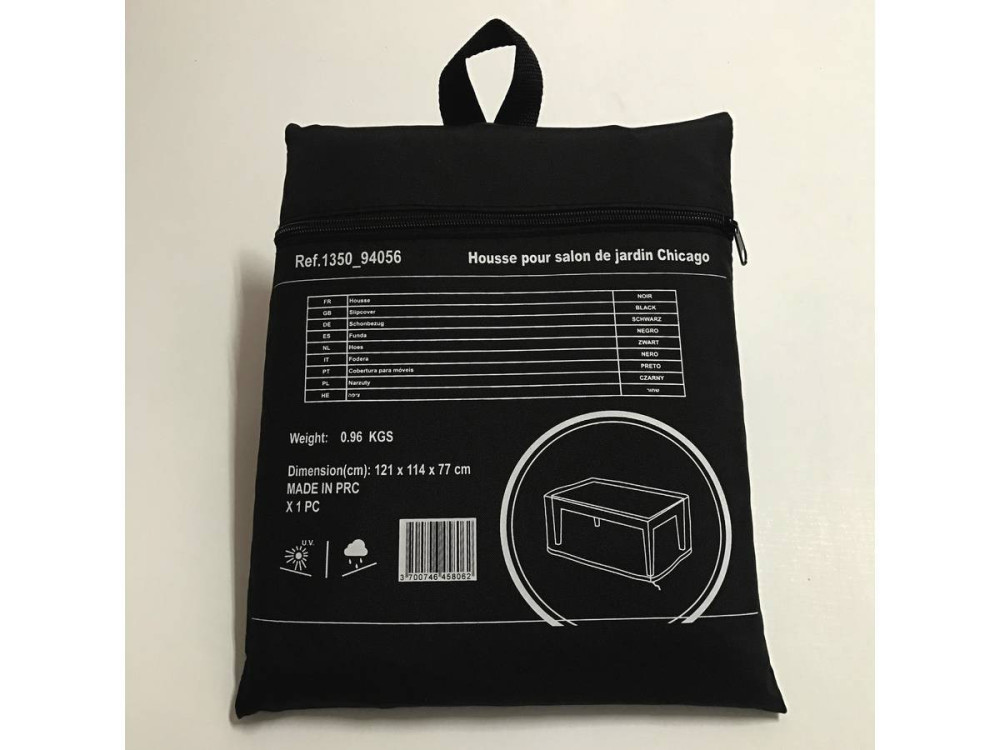 Capa protetora para móveis de jardim - 121 x 114 x 77 cm - Preto