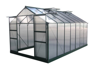 Estufa de jardim em policarbonato "Dahlia" Fir Green 13,29 m²