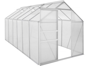 Estufa de policarbonato 370 x 190 x 195 cm "Basílico" - 7,03 m² - Cinza