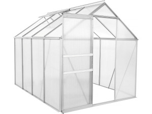 Estufa de policarbonato 250 x 190 x 195 cm "Basílico" - 4,75 m² - Cinza