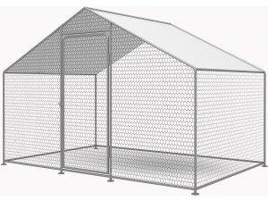 Recinto para frangos Recinto de malha de 6 m² 2 x 3 x 2 M aço galvanizado