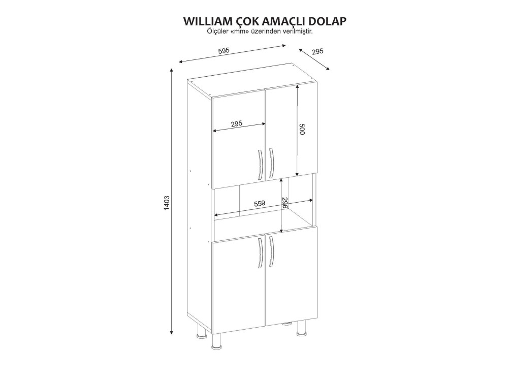 Armário de casa de banho em madeira "William" - 59 x 29 x 140 cm - Branco