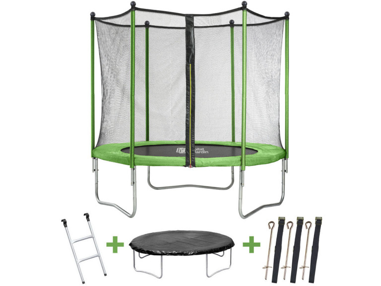 Trampolim "Yoopi 2" - Ø 1,80 m - com rede + escada + cobertura + kit âncora