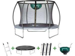 Trampolim “jumper” Prestige de 3,65 m e cesta de basquete