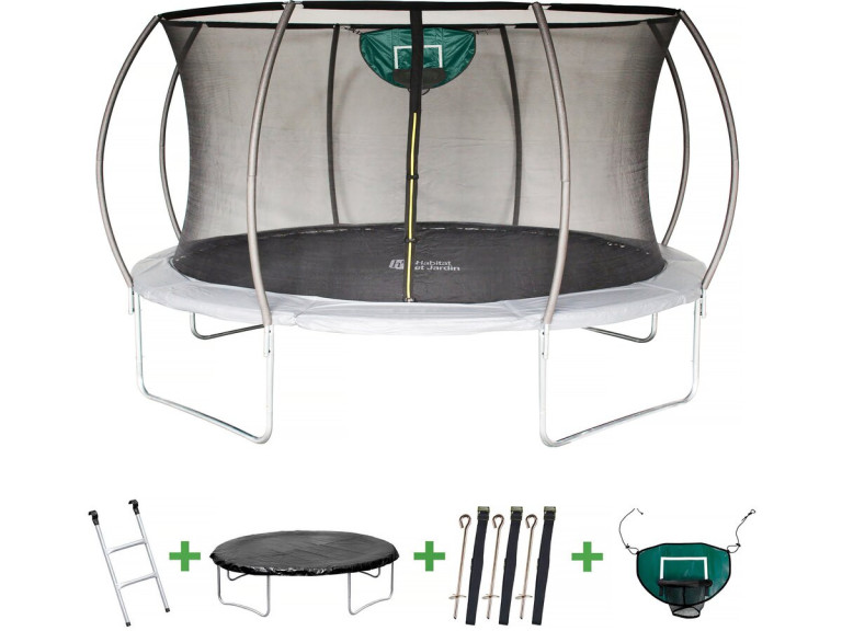 Trampolim com rede interior "jumper" - Ø 4,25 m - Cinza