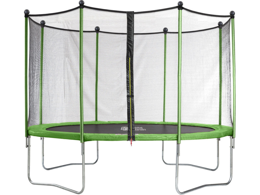 Trampolim "Yoopi" - Ø 4,25 m - com rede + escada + cobertura + kit de fixação