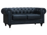 Sofá fixo Chesterfield "Aliza" - 157 x 82 x 70 cm - 2 lugares - Preto
