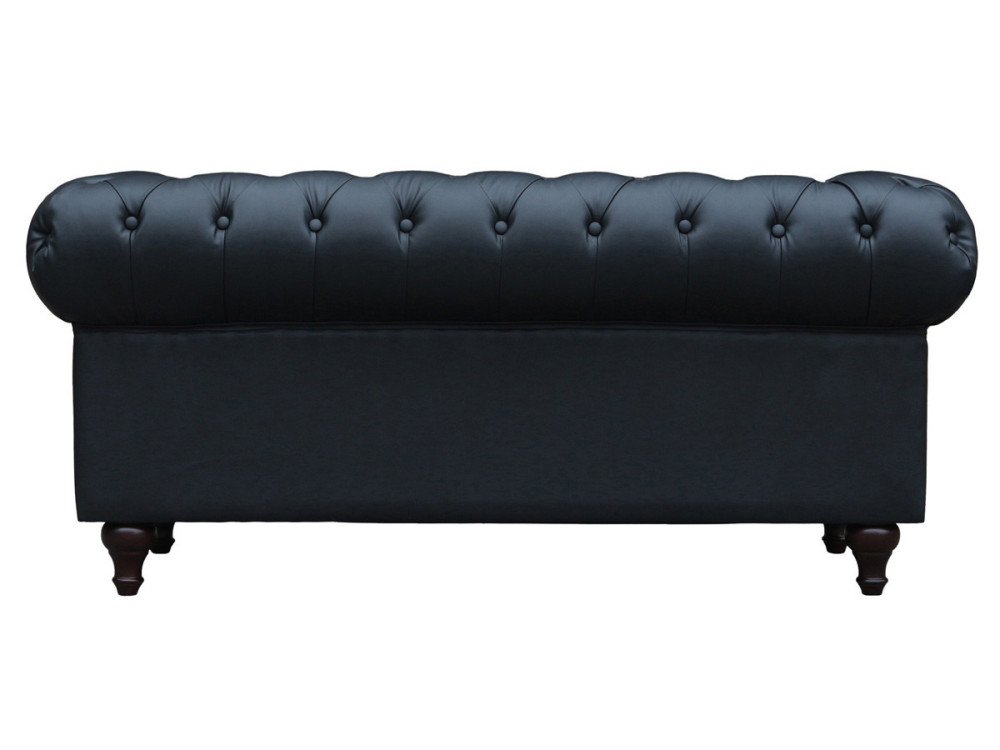 Sofá fixo Chesterfield "Aliza" - 157 x 82 x 70 cm - 2 lugares - Preto