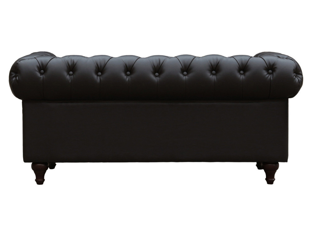 Canapé fixo Chesterfield "Aliza" - 157 x 82 x 70 cm - 2 lugares - Marron
