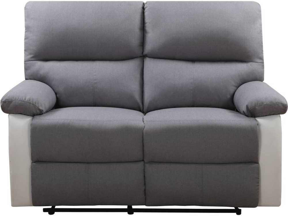 Sofá relax "Lincoln" - 147 x 89 x 103 cm - 2 lugares - Branco / cinza claro