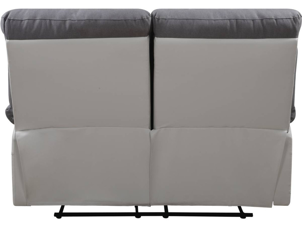 Sofá relax "Lincoln" - 147 x 89 x 103 cm - 2 lugares - Branco / cinza claro