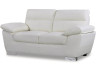 Sofá fixo em couro colado e PVC "Dallas" - 169 x 88 x 90 cm - 2 lugares - Branco