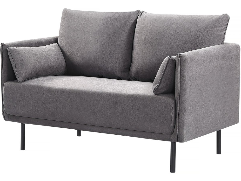 Canapé fixe tissu "Rudy" - 132 x 78 x 88 cm - 2 lugares - Gris foncé