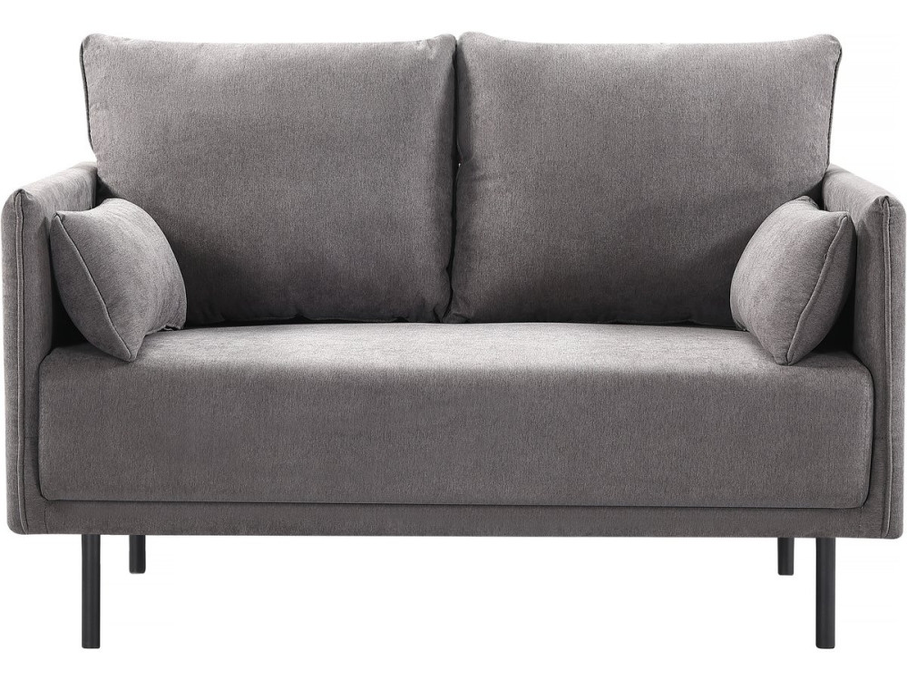 Canapé fixe tissu "Rudy" - 132 x 78 x 88 cm - 2 lugares - Gris foncé