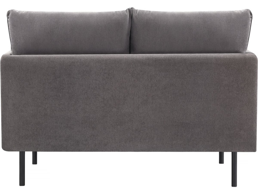 Canapé fixe tissu "Rudy" - 132 x 78 x 88 cm - 2 lugares - Gris foncé