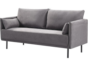 Canapé fixe tissu "Rudy" - 180,5 x 78 x 52 cm - 3 lugares - Gris foncé