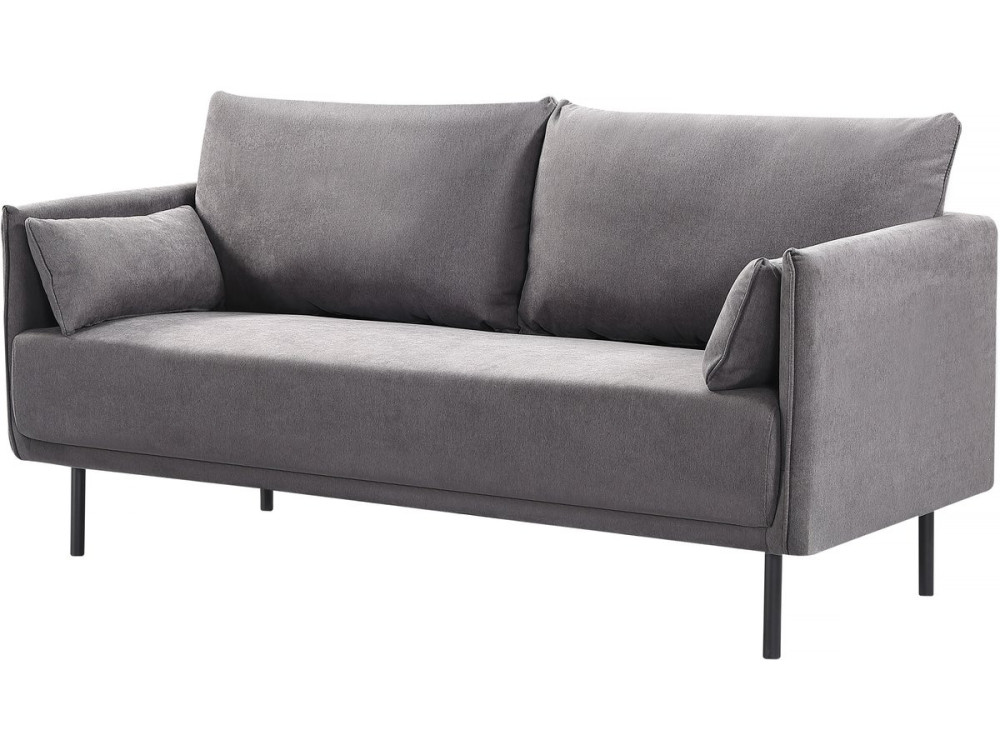 Canapé fixe tissu "Rudy" - 180,5 x 78 x 52 cm - 3 lugares - Gris foncé