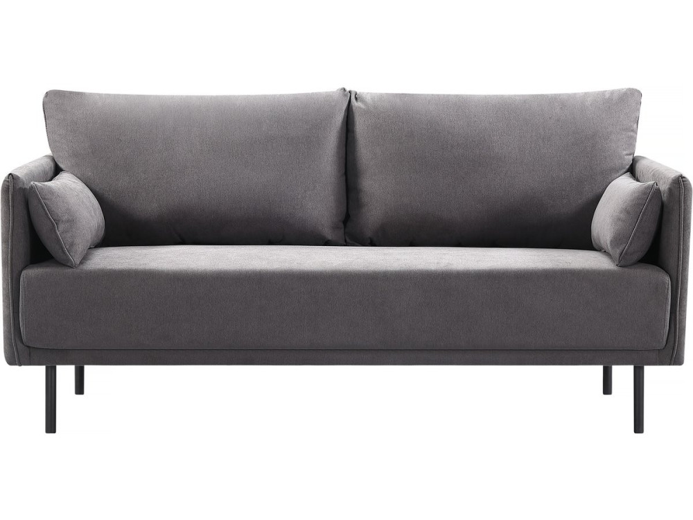 Canapé fixe tissu "Rudy" - 180,5 x 78 x 52 cm - 3 lugares - Gris foncé