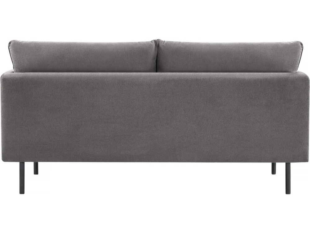 Canapé fixe tissu "Rudy" - 180,5 x 78 x 52 cm - 3 lugares - Gris foncé