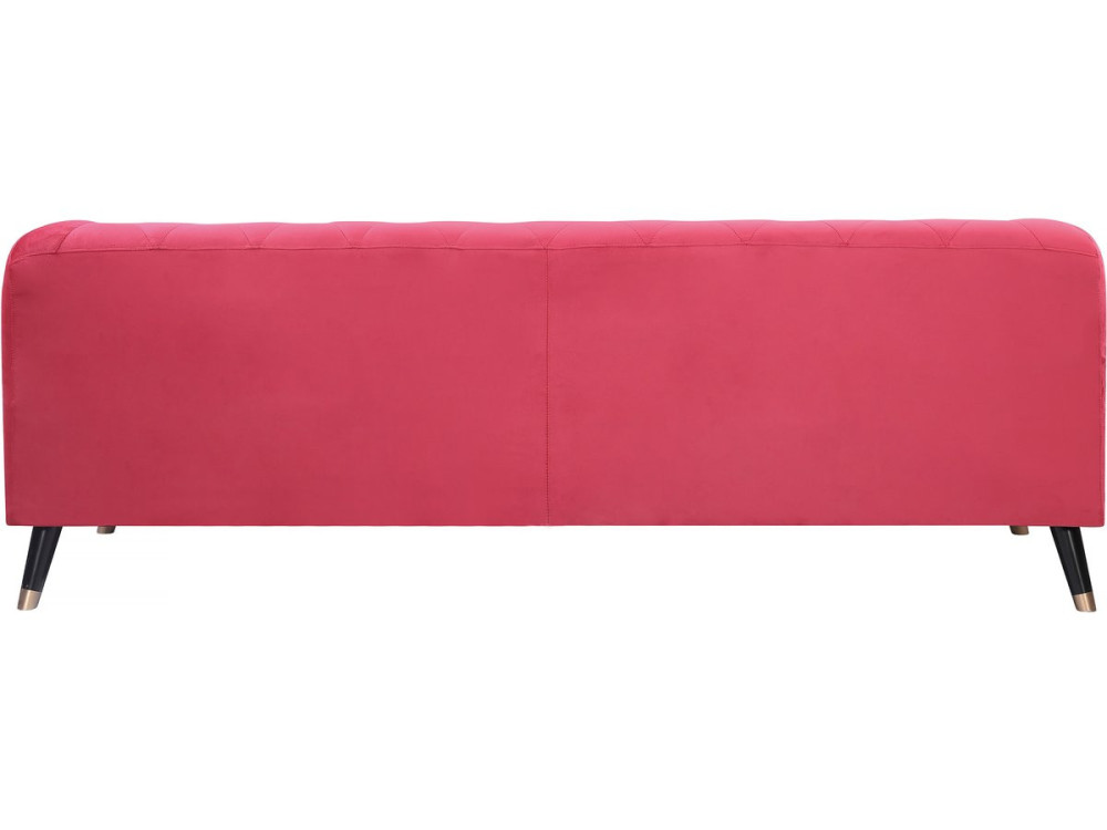 Canapé fixo em veludo "Gloria" - 216 x 86 x 76 cm - 3 lugares - Rouge