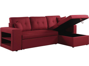 Sofá de canto conversível/reversível "Axel" - 3 lugares - Vermelho