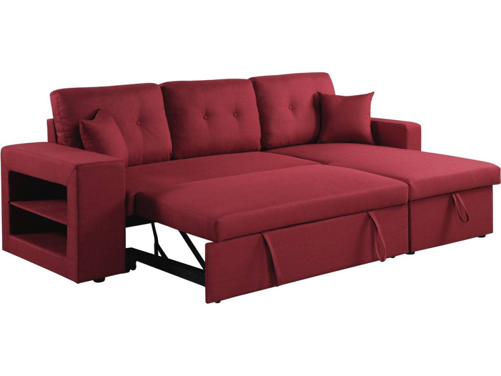 Sofá de canto conversível/reversível "Axel" - 3 lugares - Vermelho
