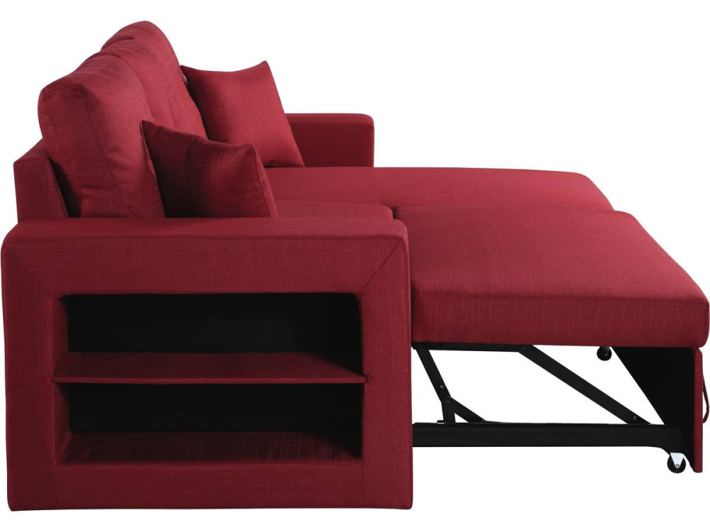 Sofá de canto conversível/reversível "Axel" - 3 lugares - Vermelho