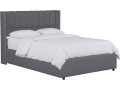 Lit double en tissu avec coffre "Saint-Moritz" - 160 x 200 cm - Gris - Gris
