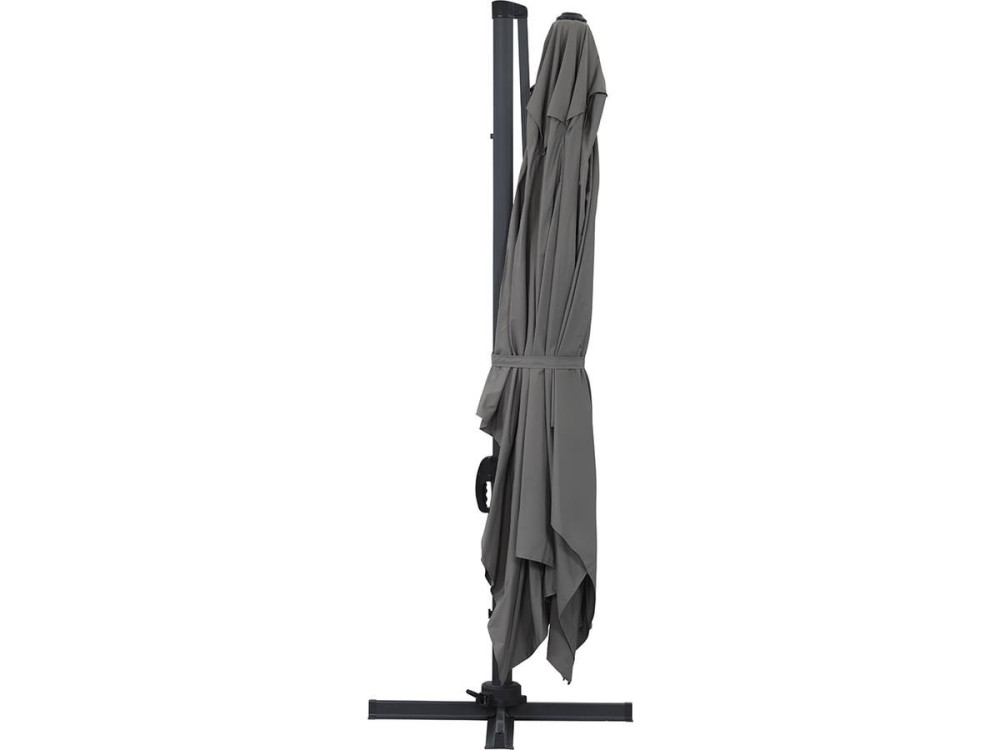 Guarda-sol de jardim offset em alumínio "Sun 4" - Retângulo - 3 x 4 m + Capa protetora - Cinza