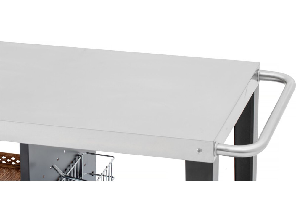 Carrinho para servir churrasco "Gelia" 117 x 59 cm - Aço inoxidável - Preto
