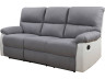 Sofá relax "Lincoln" - 197 x 89 x 103 cm - 3 lugares - Branco / Cinza claro