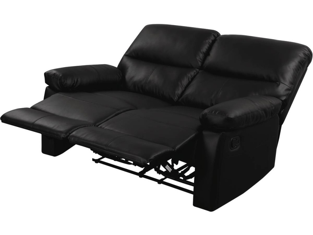 Sofá relaxante "Lincoln" - 147 x 89 x 103 cm - 2 lugares - Preto