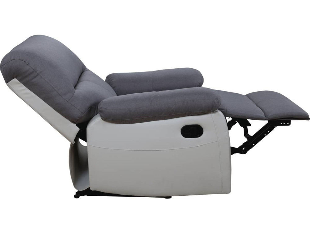 Poltrona de relaxamento "Lincoln" - 90 x 89 x 103 cm - Branco/Cinza claro