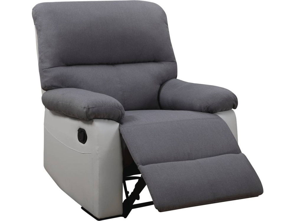 Poltrona de relaxamento "Lincoln" - 90 x 89 x 103 cm - Branco/Cinza claro