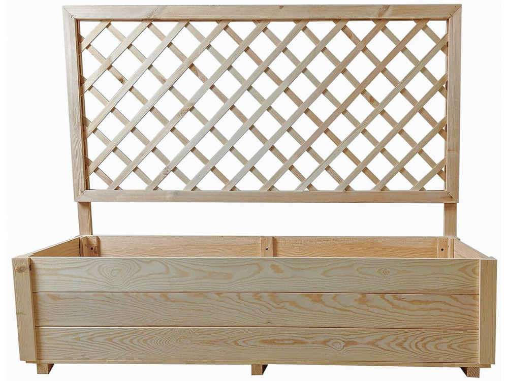 Floreira de madeira "Orpin" com treliça - 98 x 34 x 104 cm -