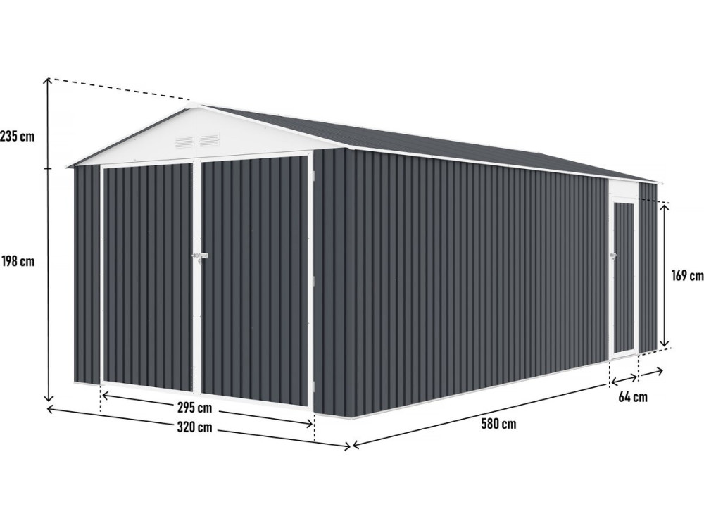 Garagem metálica "Houston" 18,56m² - Antracite