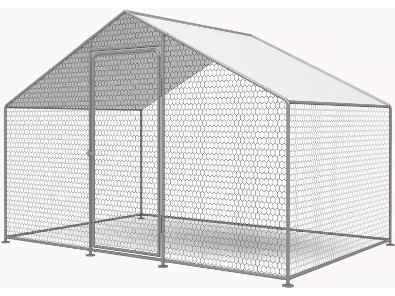 Recinto para frangos Recinto de malha de 6 m² 2 x 3 x 2 M aço galvanizado