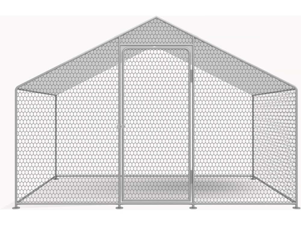 Recinto para frangos Recinto de malha de 6 m² 2 x 3 x 2 M aço galvanizado