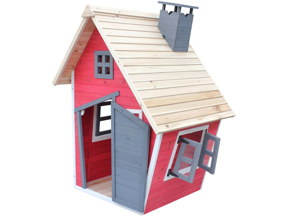 Teatro "Lilou" - 119,5 x 156 x 102 cm - Vermelho/Cinza