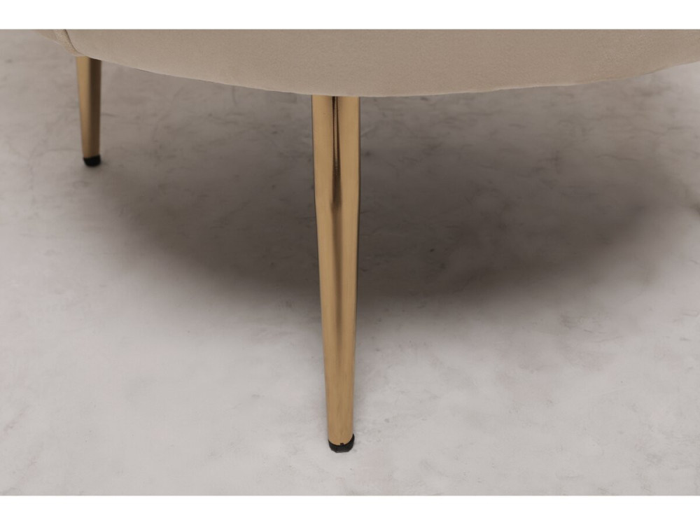 Poltrona de veludo "Floria" - 75 x 68 x 77,5cm - Bege