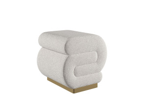 Puff de madeira "Sally" 40 x 42 x 42 cm - Creme