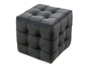 Pufe de veludo "Lizbon" - 42 x 42 x 42 cm - Cinzento