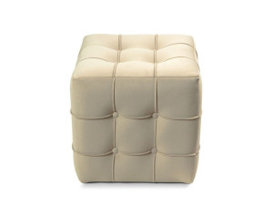 Pufe de veludo "Lizbon" - 42 x 42 x 42 cm - Creme