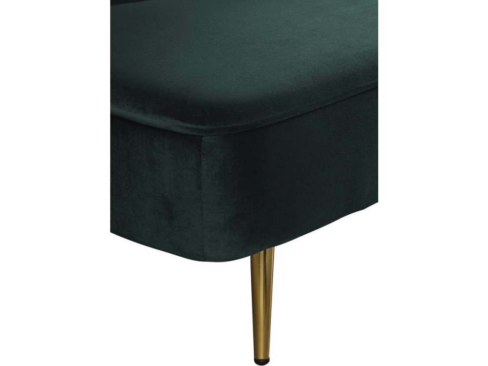 Sofá de veludo Clic Clac "James" - 180 x 83 x 75 cm - 3 lugares - Verde escuro.